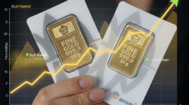 Ilustrasi : Pecah Rekor Terpanas 2026! Harga Emas Antam Tembus Rp2,91 Juta, Dipicu Harga Emas Dunia USD 5.000 : (Foto AI)