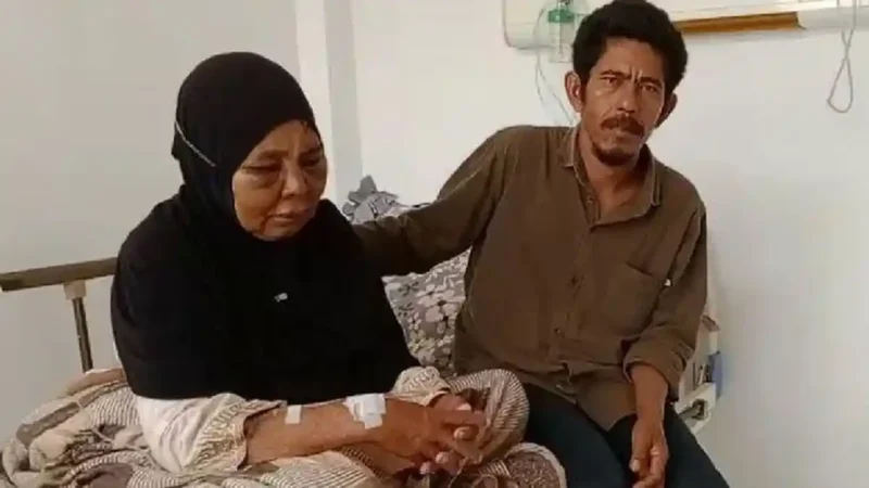Kondisi Nenek Saudah (68) yang menjalani perawatan di Rumah Sakit seusai menjadi korban dugaan penganiayaan. sumber foto : prohaba.tribunnews.com