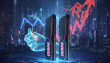 Ilustrasi konsep teknologi RAM DDR6 yang menampilkan visual futuristik peningkatan kecepatan dan bandwidth komputasi generasi berikutnya. Gambar ini merupakan visualisasi yang dibuat menggunakan kecerdasan buatan (AI) untuk tujuan ilustratif.