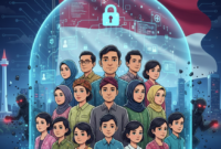 Ilustrasi Kedaulatan Harga Mati! DPR RI Desak Perlindungan Total Data Warga dalam Arus Lintas Negara (foto AI)