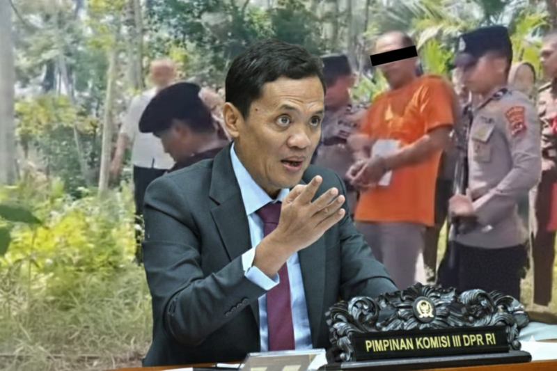 DPR RI menyoroti kasus pembunuhan yang melibatkan seorang ayah (berbaju oranye) terhadap terduga pelaku kekerasan seksual anak di Kota Pariaman. Ketua Komisi III mengingatkan agar pendekatan hukum tidak kaku dan memperhatikan kondisi batin pelaku.