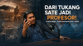 Podcast Kusieh Bendi DImensia Creative Bersama Narasumber Rizki adam dan Host Yjang Niar ( Foto AI Editing)