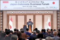 Presiden Republik Indonesia Prabowo Subianto menghadiri Forum Bisnis Indonesia-Jepang yang digelar di Imperial Hotel Tokyo pada Senin, 30 Maret 2026. Foto: BPMI Setpres/Laily Rachev