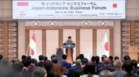 Presiden Republik Indonesia Prabowo Subianto menghadiri Forum Bisnis Indonesia-Jepang yang digelar di Imperial Hotel Tokyo pada Senin, 30 Maret 2026. Foto: BPMI Setpres/Laily Rachev