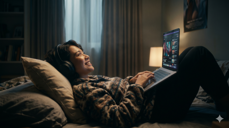 Ilustrasi gambar Healing Melepas Penat Setelah Seminggu Bekerja(Foto AI)