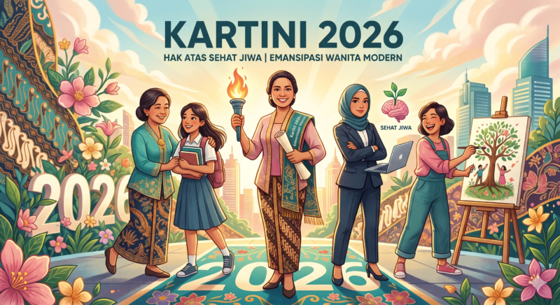 Ilustrasi Foto Kartini 2026: Hak atas Sehat Jiwa, Emansipasi Wanita Modern.(Foto AI)