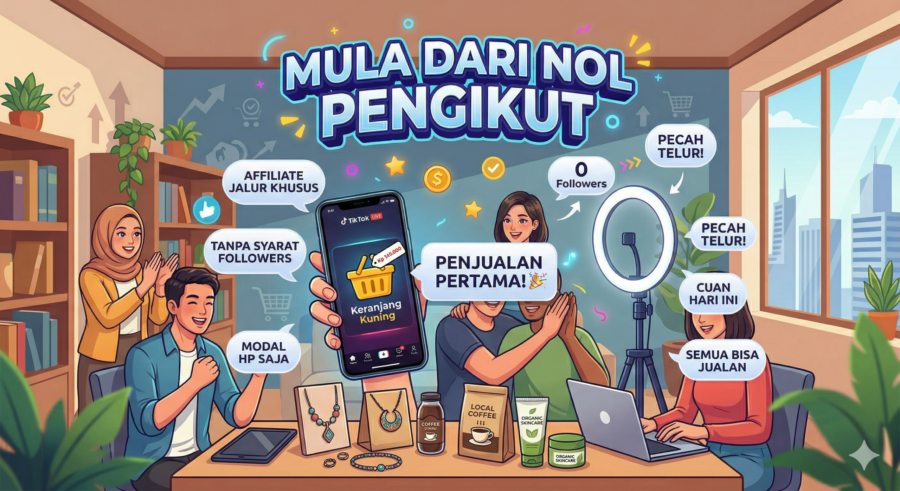 Ilustrasi Bukan Mimpi: Jualan di TikTok Shop Bisa Dimulai dari Nol Pengikut, Asal Tahu Jalur Ini(Foto AI)