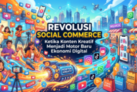 Ilustrasi Konten Kreatif Menjadi Motor Baru Ekonomi Digital Indonesia (Foto AI)