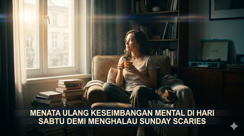 Ilustrasi Strategi Weekend Reset: Menata Ulang Keseimbangan Mental di Hari Sabtu demi Menghalau Sunday Scaries(Foto AI)
