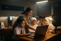 Ilustrasi Foto Tantangan Literasi Digital Generasi Emas 2045: Evaluasi Kurikulum SD Nasional (Foto AI)