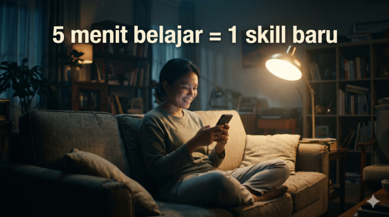 Gambar Ilustrasi Rahasia Cerdas Mengasah Keterampilan Melalui Metode Micro-Learning di Sela Waktu Istirahat Akhir Pekan(Foto AI)