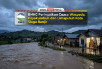 Ilustrasi BMKG Keluarkan Peringatan Dini Cuaca Waspada, Masyarakat Payakumbuh dan Limapuluh Kota Diminta Siaga(Foto AI)