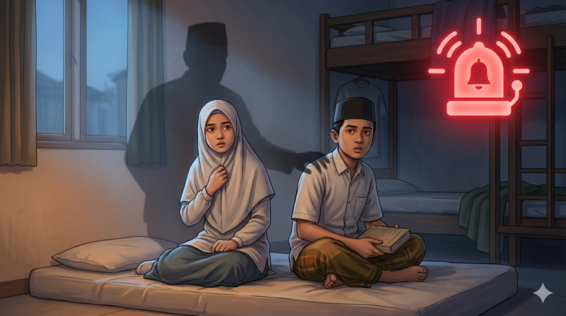 Ilustrasi Alarm Bagi Dunia Pendidikan: Memahami Fenomena 'Grooming' dan Cara Melindungi Santri di Lingkungan Pesantren (Foto AI)