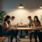 Ilustrasi Tren 'Co-Working Space' Alternatif: Ketika Kedai Kopi Lokal Bertransformasi Jadi Kantor Kedua Anak Muda(Foto AI)