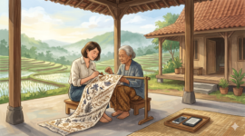Ilustrasi Tren 'Slow Travel' Meningkat, Kunjungan ke Desa Wisata Melonjak Drastis(Foto AI)