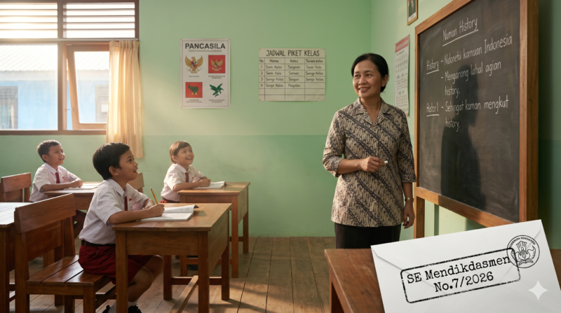 Ilustrasi Nasib 237 Ribu Guru Honorer Setelah Surat Edaran Mendikdasmen.(Foto AI)