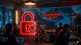 Ilustrasi BSSN Peringatkan Ransomware Tinbapore Incar Perbankan Nasional, Pemerintah Perketat Firewall Digital(Foto AI)