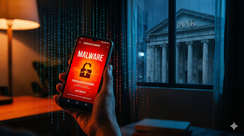 Ilustrasi Waspada! Malware Klopatra dan Belasan Aplikasi Jahat Incar Rekening Bank Anda. (Foto AI)