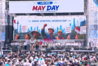 Peringatan Hari Buruh Internasional, Monumen Nasional, 1 Mei 2026. Source: Youtube/Sekretariat Presiden