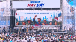 Peringatan Hari Buruh Internasional, Monumen Nasional, 1 Mei 2026. Source: Youtube/Sekretariat Presiden