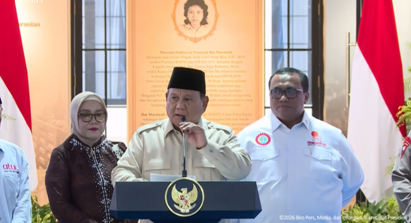 Peresmian Museum Ibu Marsinah oleh Presiden Prabowo. Source: Youtube/Sekretariat Presiden