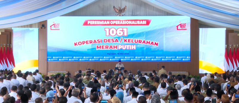 Presiden Prabowo Resmikan 1.061 Koperasi Merah Putih. Source:Youtube/Sekretariat Presiden