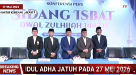 Pemerintah Resmi Tetapkan Idul Adha 1447 H Jatuh pada Rabu 27 Mei 2026. Source: Youtube/KompasTV