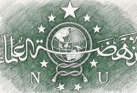 Logo NU, dengan Gaya Colored Pencil Sketch Art