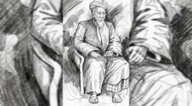 Lukisan Syekh Ibrahim Kumpulan ”Angguik Balinduang” dengan Gaya Pencil Sketch Art