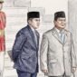 Seskab Teddy Indra Wijaya bersama Presiden Prabowo Subianto, dengan gaya Colored Pencil Sketch Art