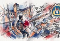 Ilustrasi: tragedi peluru nyasar di Universitas Negeri Padang (UNP)