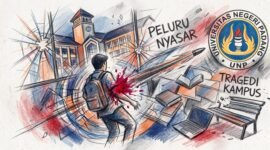 Ilustrasi: tragedi peluru nyasar di Universitas Negeri Padang (UNP)