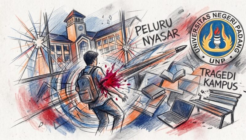 Ilustrasi: tragedi peluru nyasar di Universitas Negeri Padang (UNP)