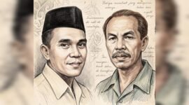 Dahlan Jambek dan Ismail Lengah, dengan gaya Colored Pencil Sketch Art