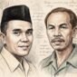 Dahlan Jambek dan Ismail Lengah, dengan gaya Colored Pencil Sketch Art