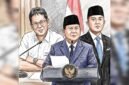 Purbaya Yudhi Sadewa, Prabowo Subianto, Teddy Indra Wijaya, dengan gaya Colored Pencil Sketch Art