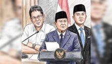 Purbaya Yudhi Sadewa, Prabowo Subianto, Teddy Indra Wijaya, dengan gaya Colored Pencil Sketch Art