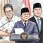 Purbaya Yudhi Sadewa, Prabowo Subianto, Teddy Indra Wijaya, dengan gaya Colored Pencil Sketch Art