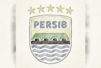 Logo Persib, dengan gaya Colored Pencil Sketch Art