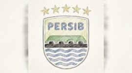 Logo Persib, dengan gaya Colored Pencil Sketch Art