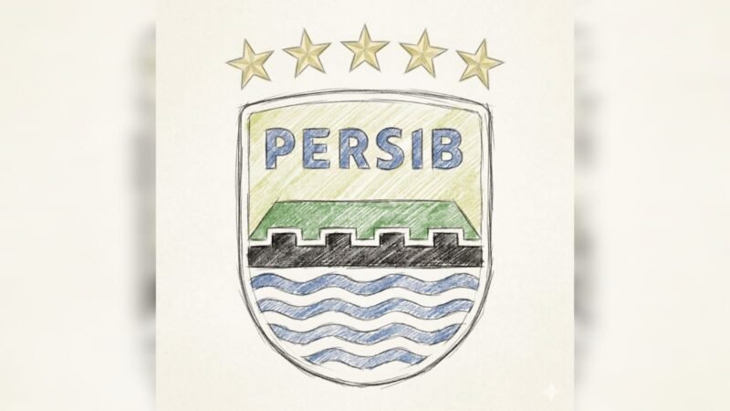 Logo Persib, dengan gaya Colored Pencil Sketch Art