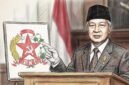Soeharto, dengan gaya Colored Pencil Sketch Art