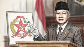 Soeharto, dengan gaya Colored Pencil Sketch Art