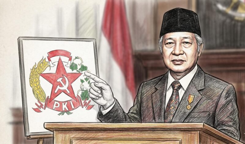 Soeharto, dengan gaya Colored Pencil Sketch Art