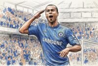 Ashley Cole, dengan gaya Colored Pencil Sketch Art