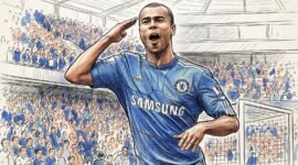 Ashley Cole, dengan gaya Colored Pencil Sketch Art