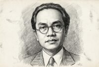 Amir Sjarifuddin, dengan gaya Pencil Sketch Art Klasik