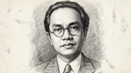 Amir Sjarifuddin, dengan gaya  Pencil Sketch Art Klasik