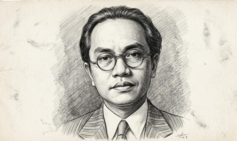 Amir Sjarifuddin, dengan gaya  Pencil Sketch Art Klasik