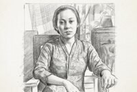 Mia Bustam, dengan gaya Pencil Sketch Art